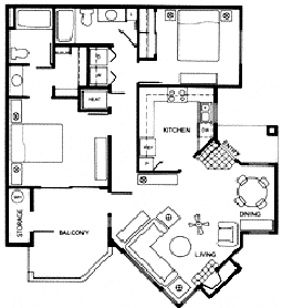 2 BedRoom Floor Plan